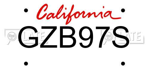 GZB97S California License Plate