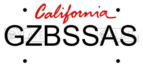 GZBSSAS California License Plate