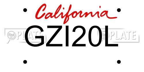 GZI20L California License Plate