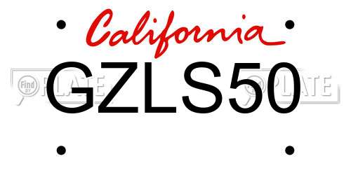 GZLS50 California License Plate