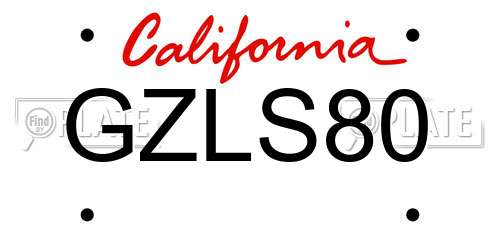 GZLS80 California License Plate