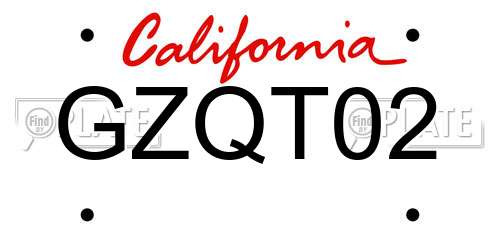 GZQT02 California License Plate