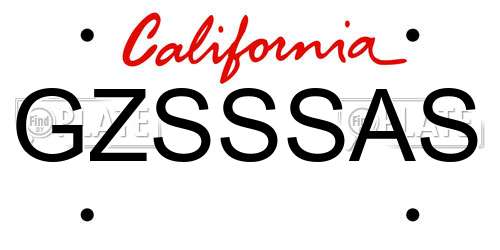 GZSSSAS California License Plate