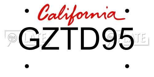 GZTD95 California License Plate