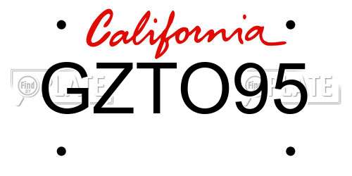GZTO95 California License Plate