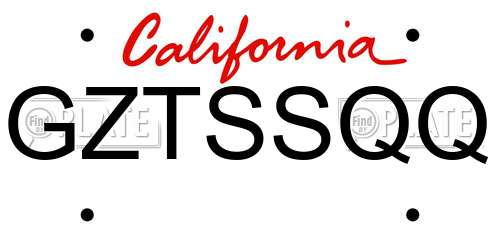 GZTSSQQ California License Plate