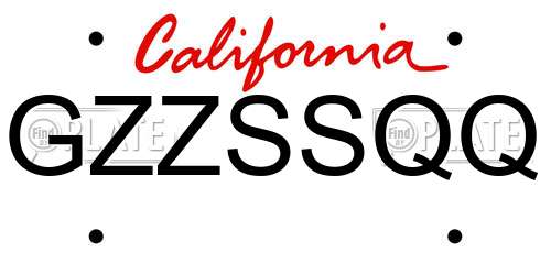 GZZSSQQ California License Plate