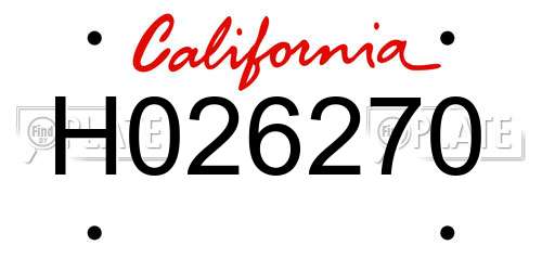 H026270 California License Plate