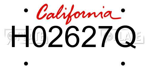 H02627Q California License Plate