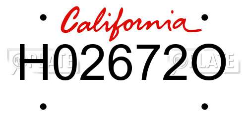 H02672O California License Plate