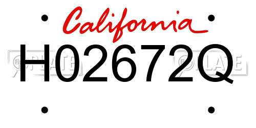 H02672Q California License Plate
