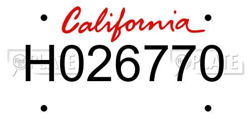 H026770 California License Plate