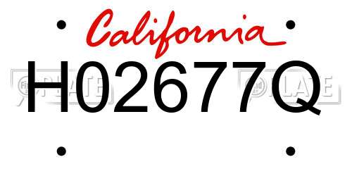 H02677Q California License Plate