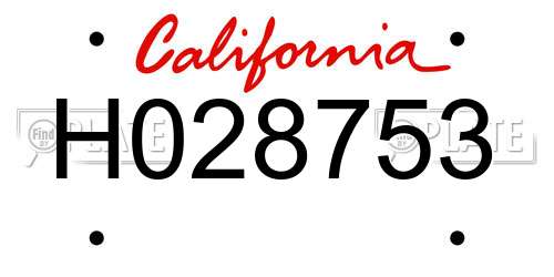H028753 California License Plate