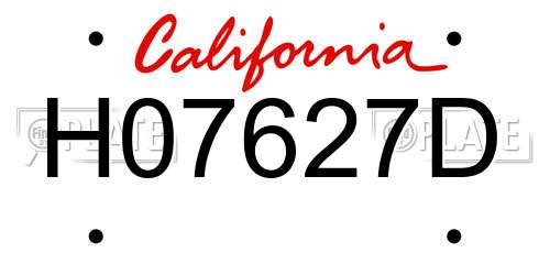 H07627D California License Plate