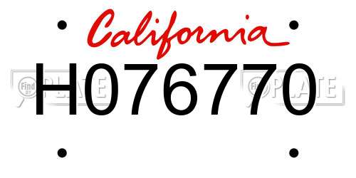 H076770 California License Plate