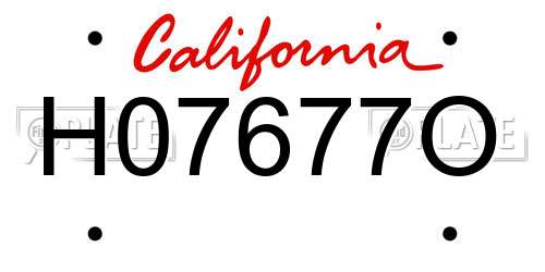 H07677O California License Plate