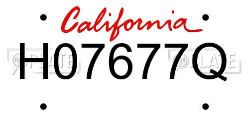 H07677Q California License Plate