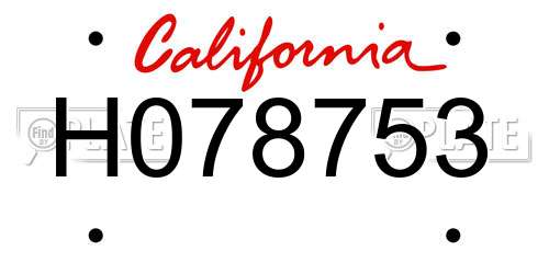 H078753 California License Plate
