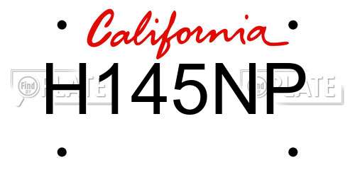 H145NP California License Plate