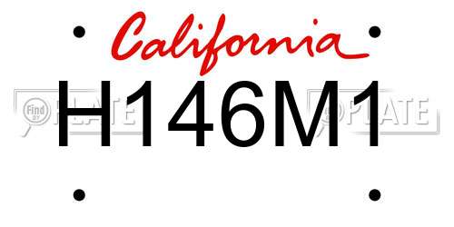 H146M1 California License Plate