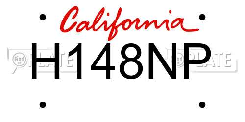 H148NP California License Plate