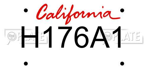 H176A1 California License Plate