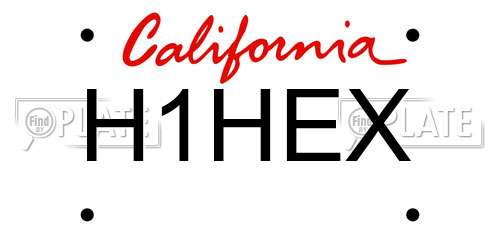 H1HEX California License Plate