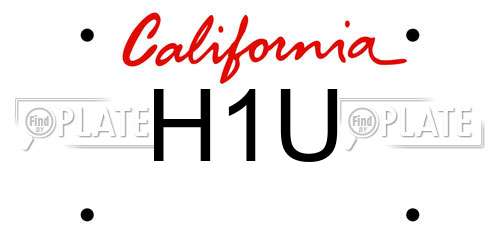 H1U California License Plate