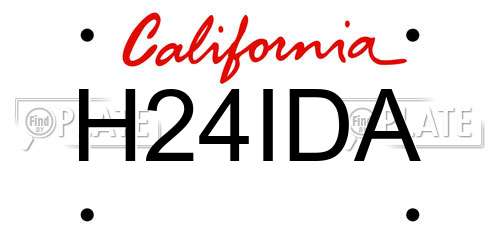 H24IDA California License Plate
