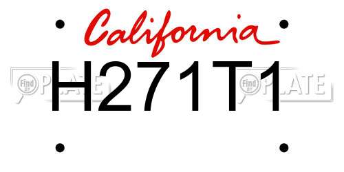 H271T1 California License Plate