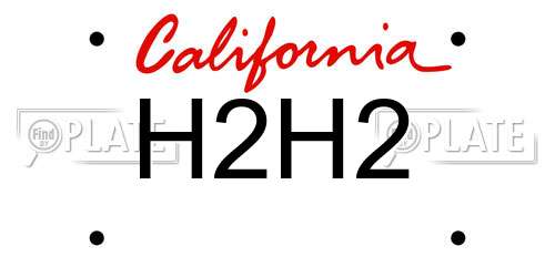 H2H2 California License Plate