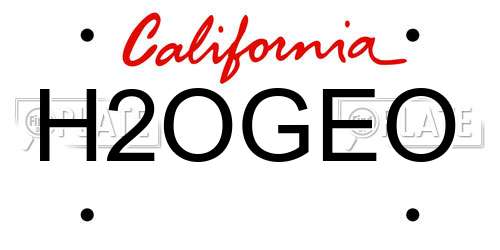 H2OGEO California License Plate