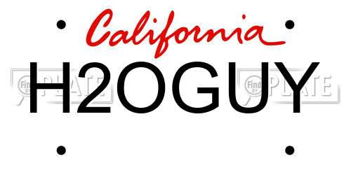 H2OGUY California License Plate