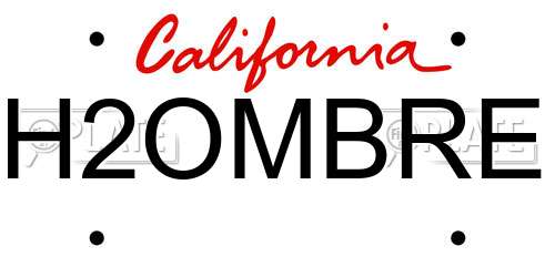 H2OMBRE California License Plate