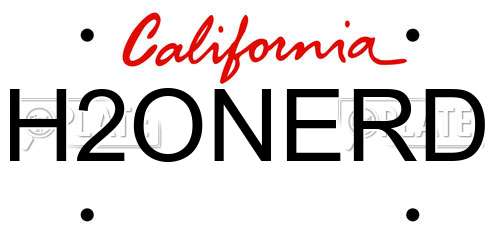 H2ONERD California License Plate