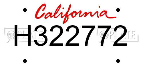 H322772 California License Plate