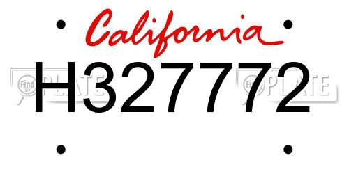 H327772 California License Plate