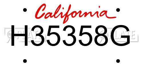 H35358G California License Plate