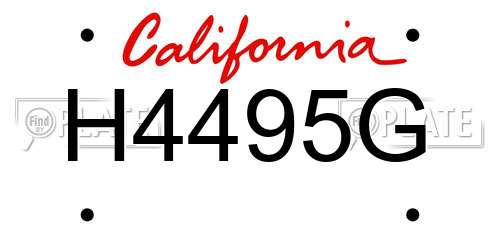 H4495G California License Plate