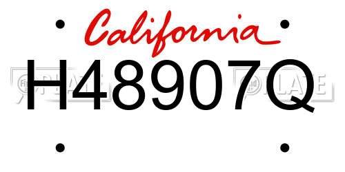 H48907Q California License Plate