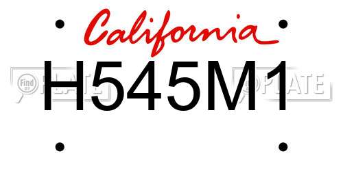 H545M1 California License Plate