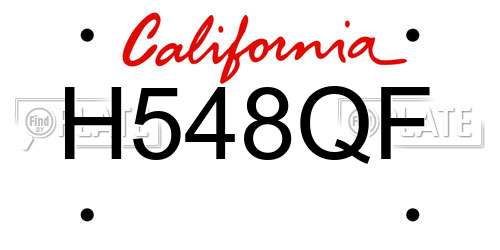 H548QF California License Plate