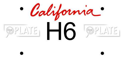H6 California License Plate
