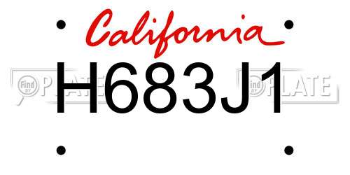 H683J1 California License Plate