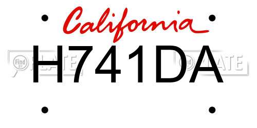 H741DA California License Plate