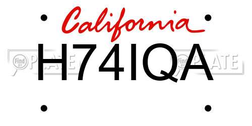 H74IQA California License Plate