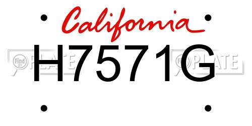 H7571G California License Plate
