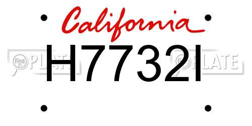 H7732I California License Plate