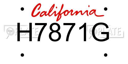 H7871G California License Plate
